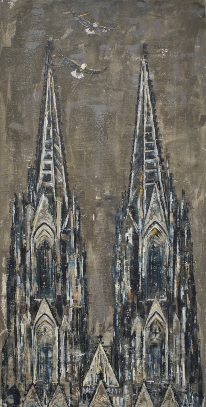 Adler über dem Kölner Dom